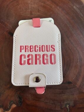 Olivia M Pink and Coral Luggage Tag - 'Love At First Flight'